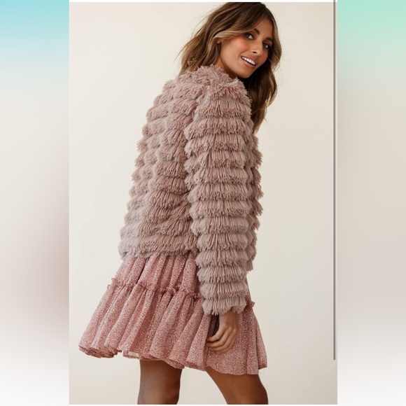 Open Front Faux Fur Coat - Picture 2 of 7